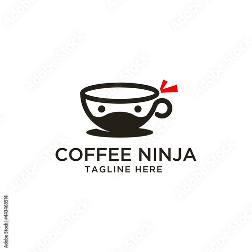 cup coffee ninja logo design inspiration