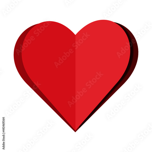 Paper cut vector. Heart, love, like, romance, marriage symbol. Valentine's day red vector icon. Used for apps and websites.