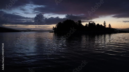 Sunrise Behind Island at Zetland Pier with Bird Song, County Cork photo