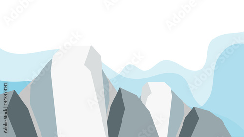 high snow mountain with sky background , illustration Vector EPS 10