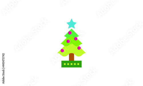 Christmas Tree Vector christmas tree silhouette Isolated christmas tree icon with star 