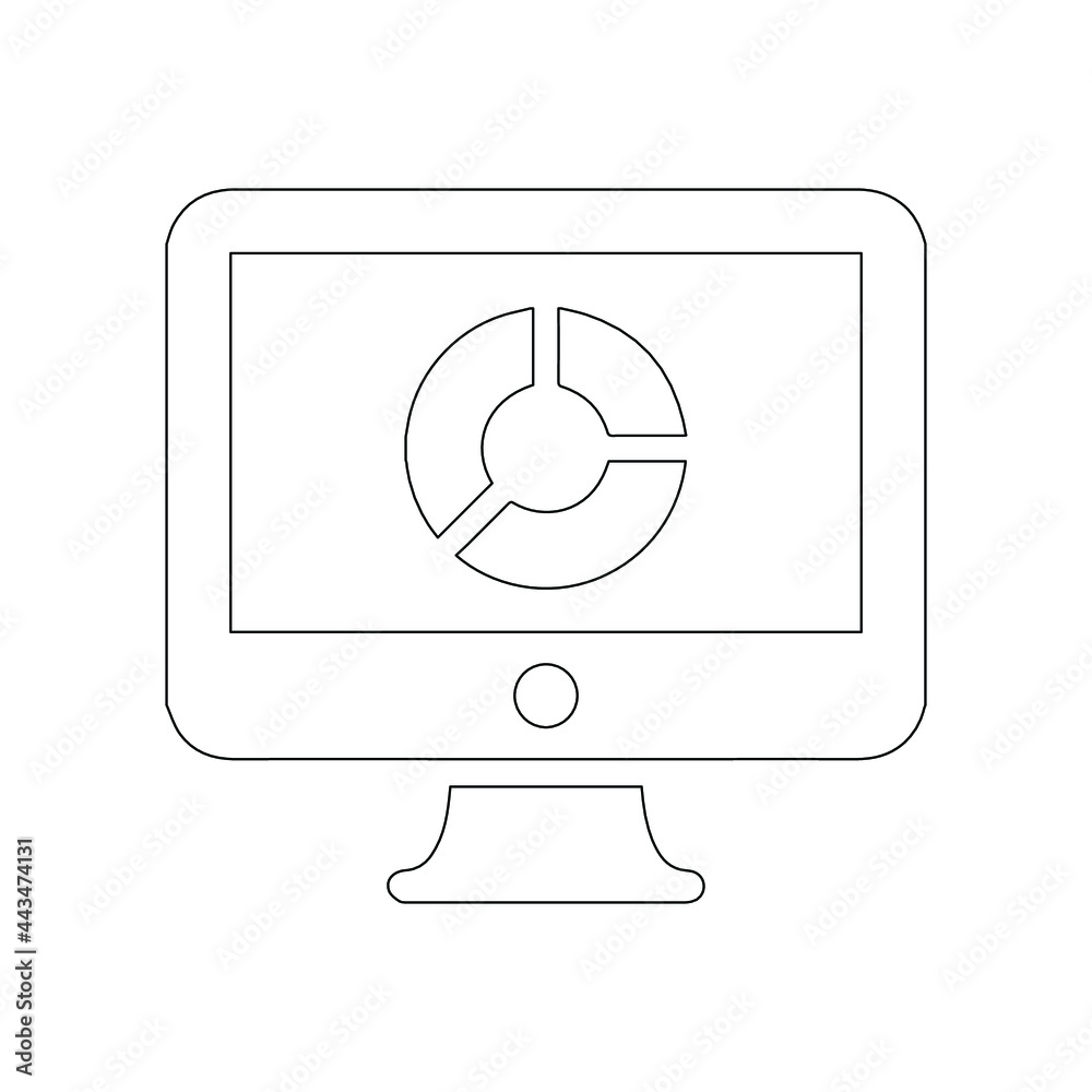 Analysis pie chart icon (Outline Vector illustration) Analysis pie chart icon (Outline Vector illustration)