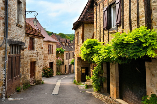 Picturesque medieval street the beautiful Dordogne village of Carennac  France