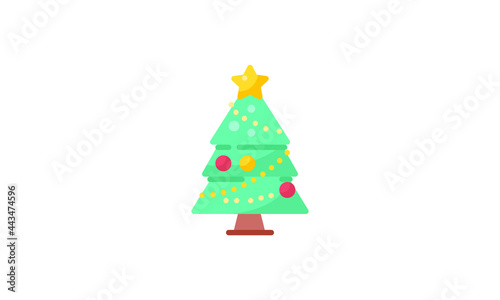 Christmas Tree Vector christmas tree silhouette Isolated christmas tree icon with star 