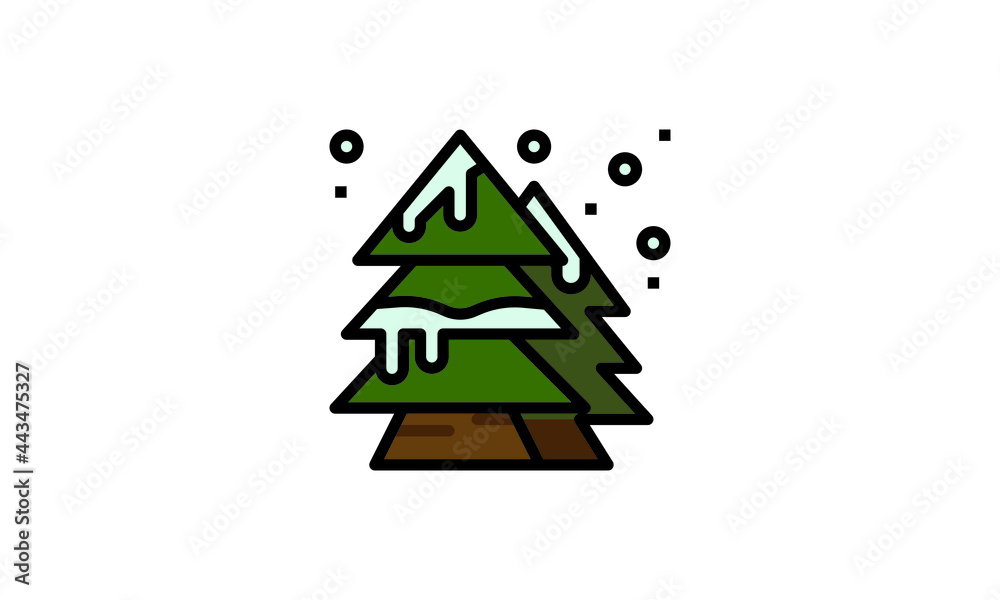 Obraz premium Christmas Tree Vector christmas tree silhouette Isolated christmas tree icon with star