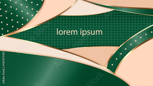Abstract background in shades of ivory and tidewater green with gold