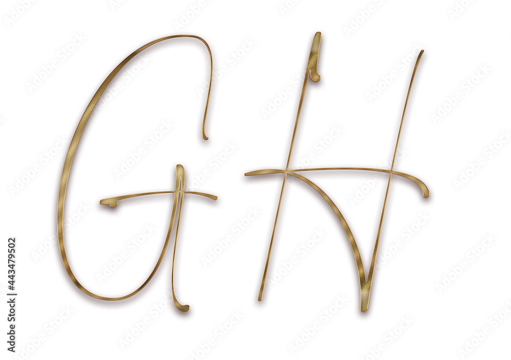 Obraz premium Monogramm, Typografie, Brief, Logo, Initalien, Golden, Elegant, Grafik, Design