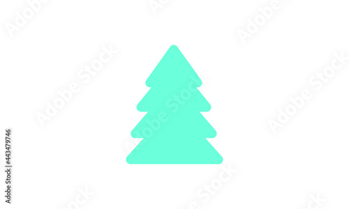 Christmas tree silhouette Isolated Christmas tree icon with star Christmas Tree Vector