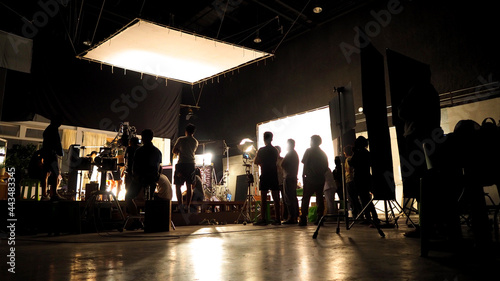 Fényképezés Video production in big studio set
