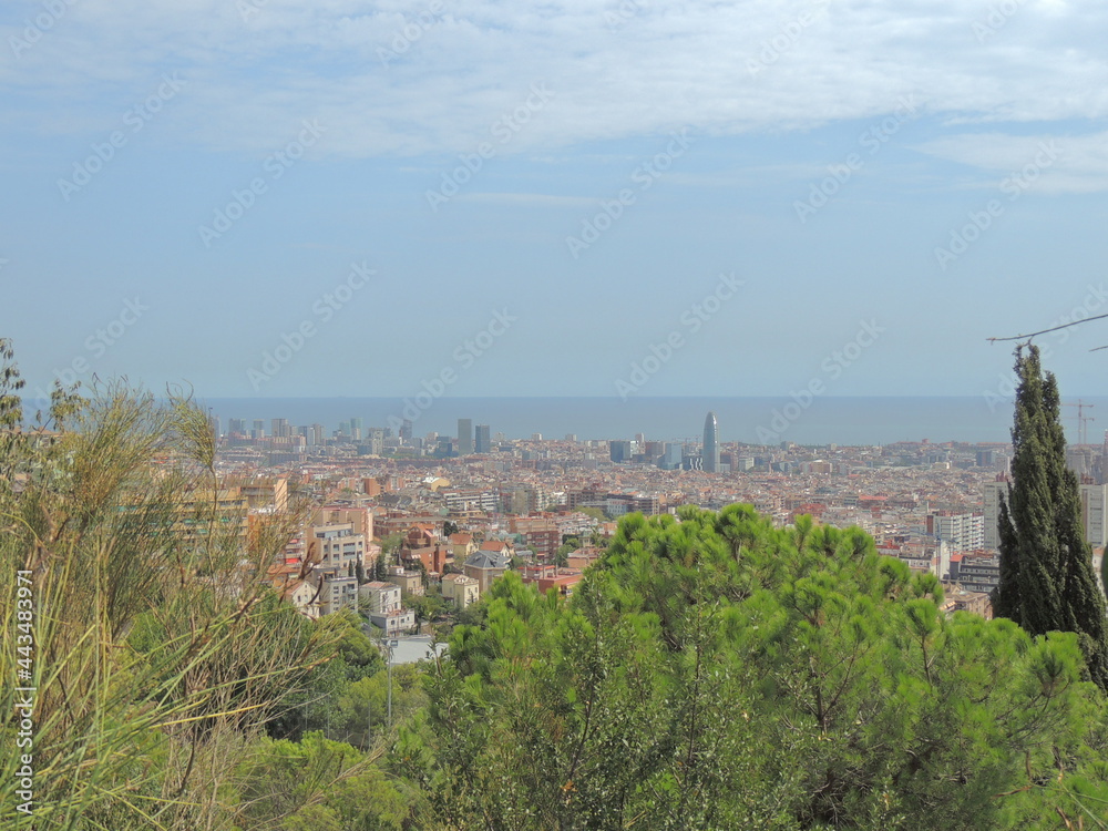 breathless beautiful panoramic view of barcelona from an hill