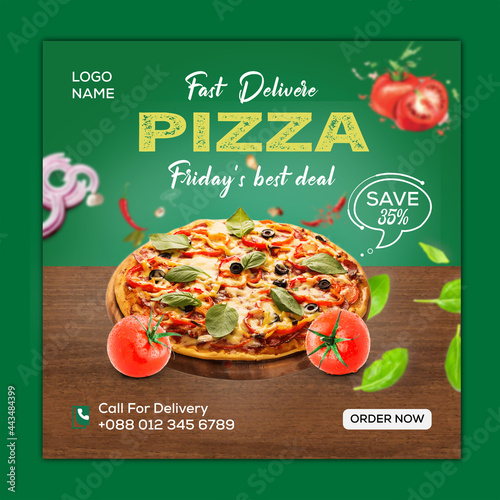 Pizza social media post banner template