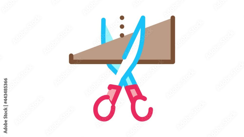 Scissors Cutting Icon Animation. color Scissors Cutting animated icon