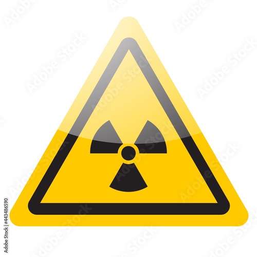 Yellow warning nuclear sign. Radiation danger symbol icon. Vector
