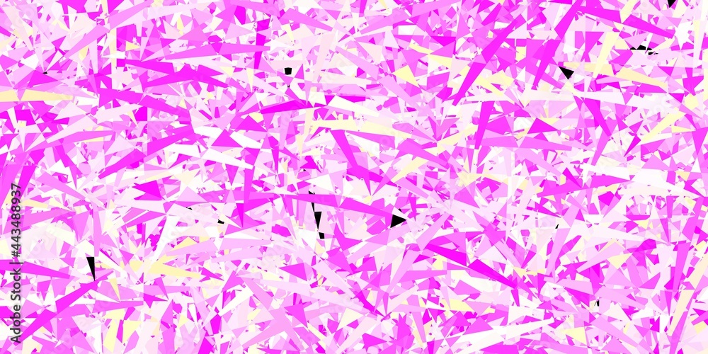 Fototapeta premium Light pink, yellow vector layout with triangle forms.