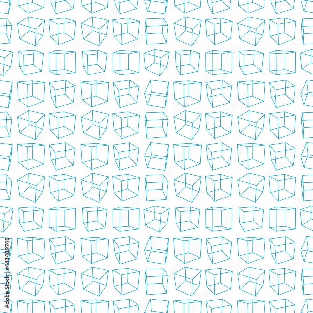 Seamless Blue Cube Background Pattern
