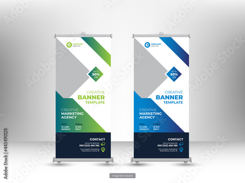 Corporate roll up banner or flyer social media post template