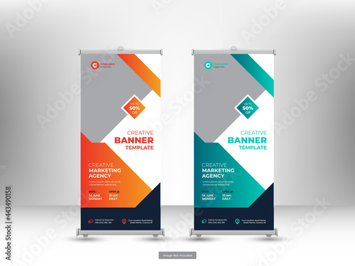 Corporate roll up banner or flyer social media post template