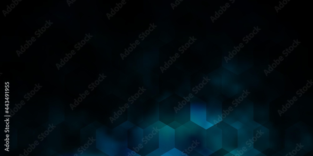 Dark BLUE vector backdrop with hexagons.
