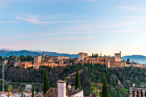 sunset in the Alhambra