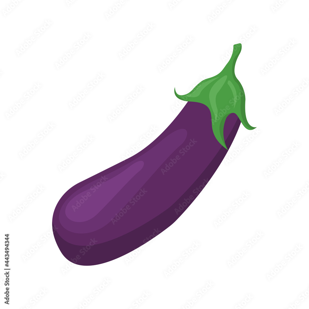 Fresh juicy fruit - eggplant vector icon isolated on white background. eggplant icon, flat style, vegetable vector illustration. Healthy food single object - isolated eggplant Fresh juicy fruit - eggplant vector icon isolated on white background. eggplant icon, flat style, vegetable vector illustration. Healthy food single object - isolated eggplant