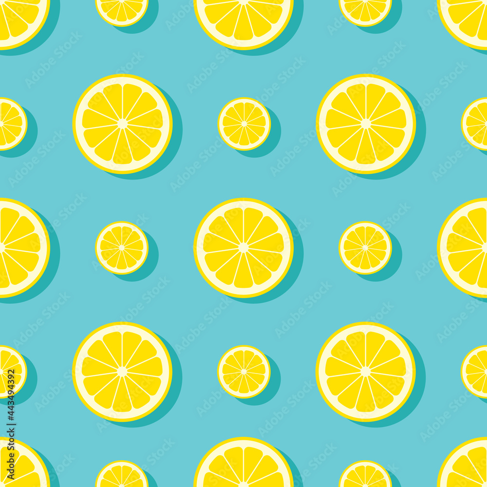Vector seamless lemon pattern. Tropical background.