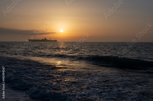 Beautiful sunrise over sea or ocean