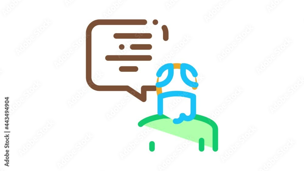 Old Man Speaking Icon Animation. color Old Man Speaking animated icon on white background