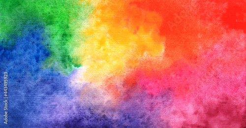 Rainbow colorful background in watercolor