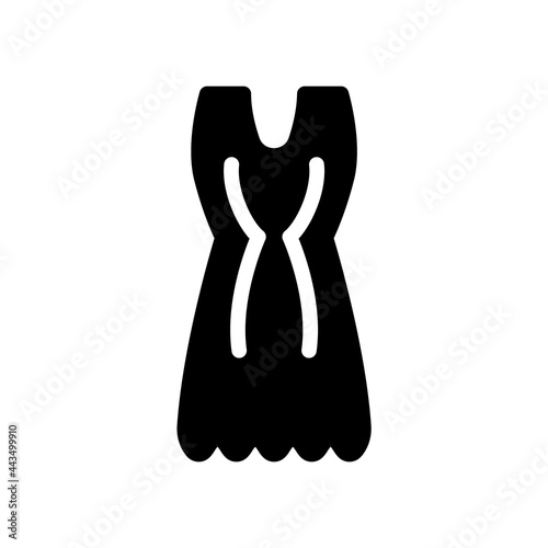 Homemade dress glyph icon. Comfortable homewear. Woman domestic nightshirt. Black filled symbol