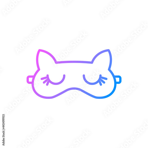Sleeping mask outline icon. Homewear and sleepwear. Funny animal design. Gradient symbol. Isolated vector illustration