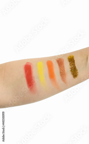 eyeshadow on hand