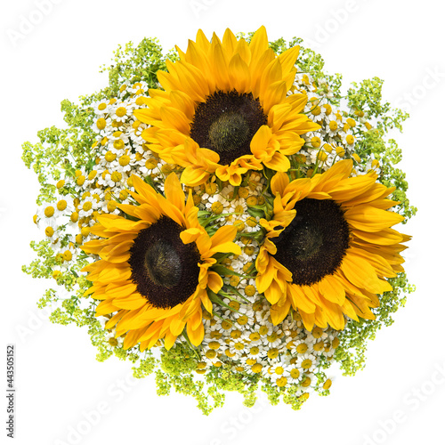 Sunflowers bouquet  Fresh summer flowers Floral arrangement photo