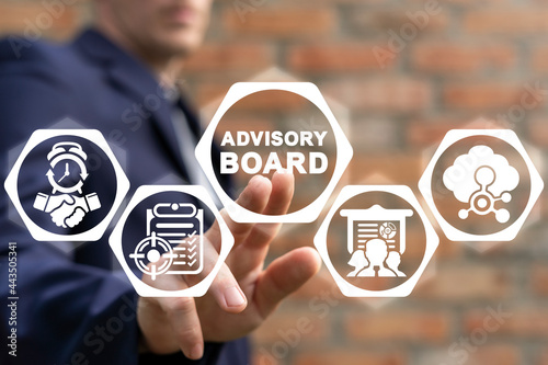 Concept of advisory board. Financial advisory services. Group of business advisor making plan of investment to clients. photo