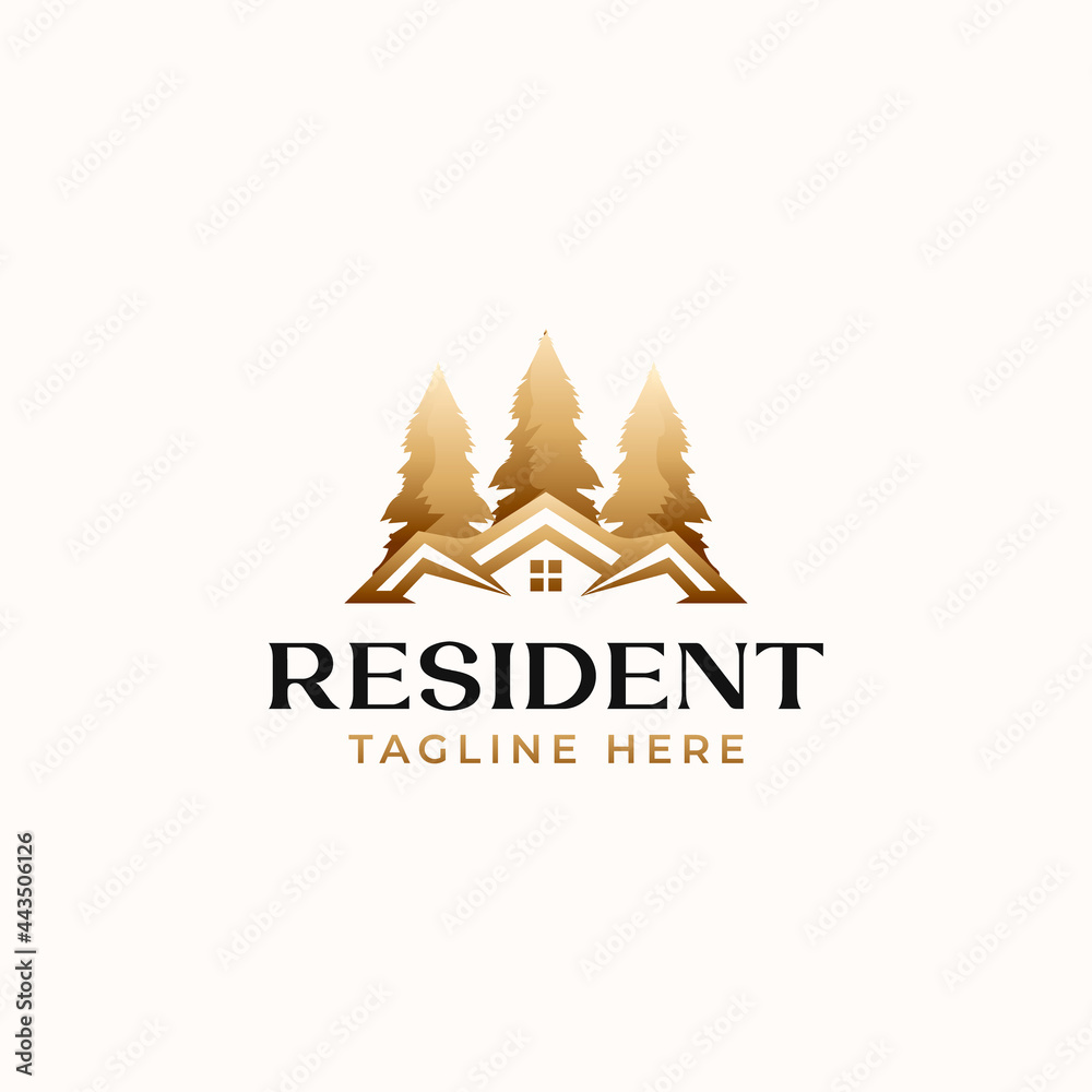 Obraz premium Real Estate Logo Template Isolated in White Background. Vector Illustration