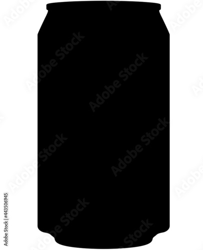 Standard soft drink 330 ml disposable drink can, beverage can in classic design. Detailed vector illustration realistic silhouette