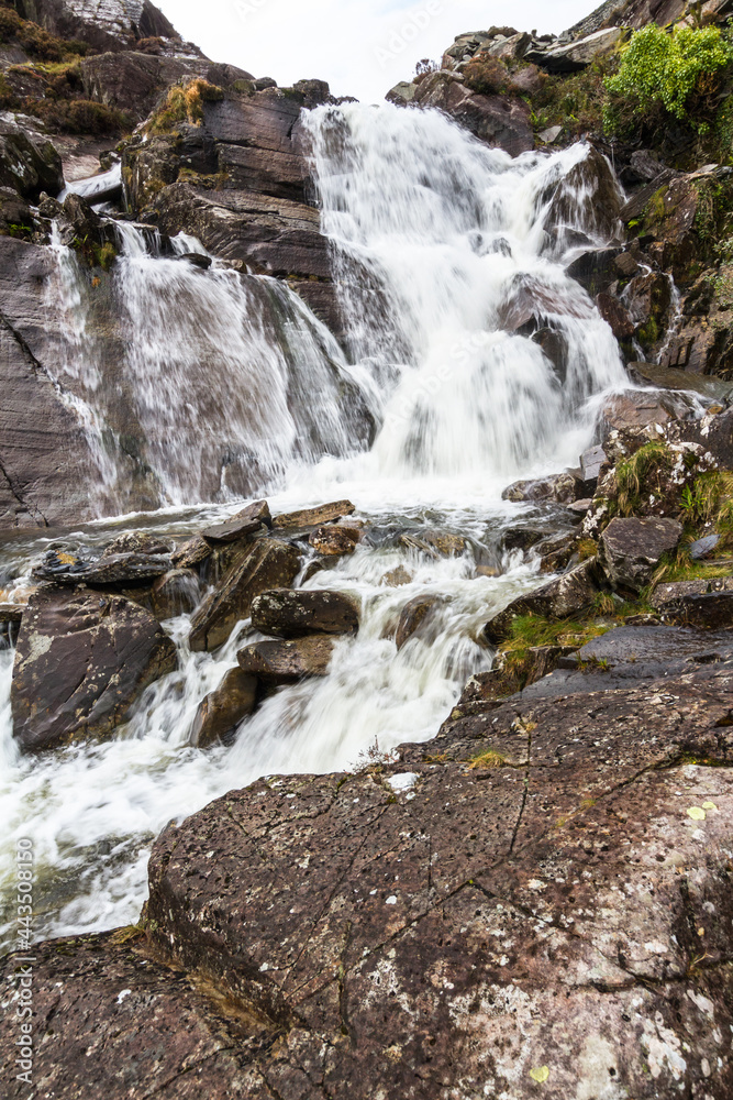 Water fall in North Wales, Cwmorthin, wide angle