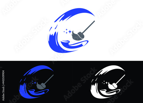 House Cleaning Logo or Icon Design Vector Image Template