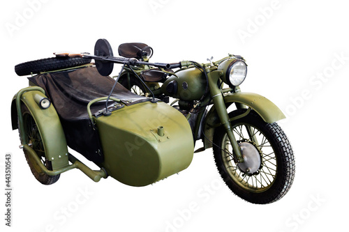 old soviet military motorcycle with a machine gun