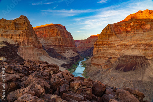 Last Light of the Day on the Cliffs of the Grand Canyon
