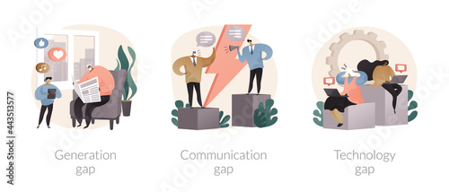 People diversity abstract concept vector illustrations.