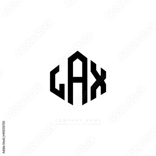 LAX letter logo design with polygon shape. LAX polygon logo monogram. LAX cube logo design. LAX hexagon vector logo template white and black colors. LAX monogram, LAX business and real estate logo.  