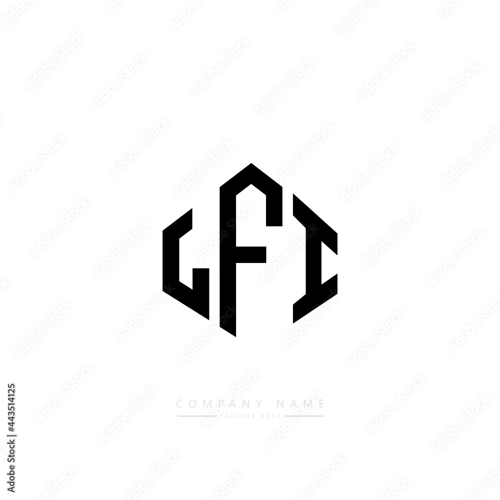LFI letter logo design with polygon shape. LFI polygon logo monogram. LFI cube logo design. LFI hexagon vector logo template white and black colors. LFI monogram, LFI business and real estate logo. 