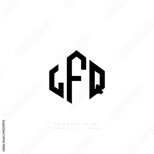 LFQ letter logo design with polygon shape. LFQ polygon logo monogram. LFQ cube logo design. LFQ hexagon vector logo template white and black colors. LFQ monogram, LFQ business and real estate logo. 