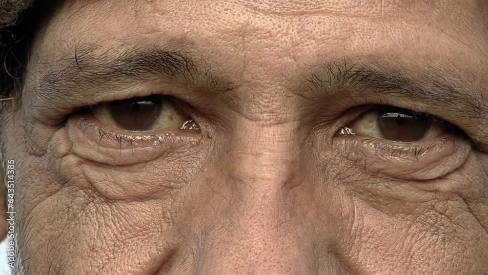 Old Gaucho Man Eyes Looking at Camera in Rural Field. Close Up. Old Gaucho Man Eyes Looking at Camera in Rural Field. Close Up.