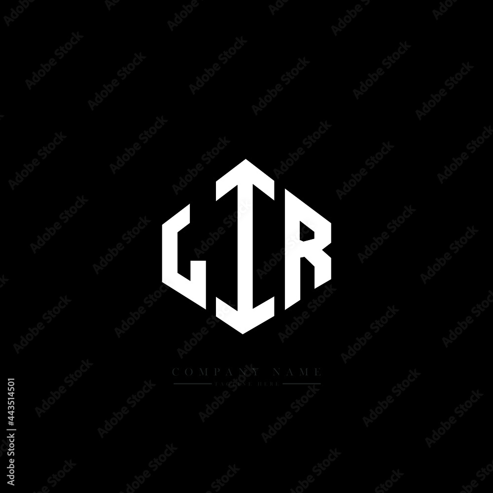 LIR letter logo design with polygon shape. LIR polygon logo monogram. LIR cube logo design. LIR hexagon vector logo template white and black colors. LIR monogram, LIR business and real estate logo. 