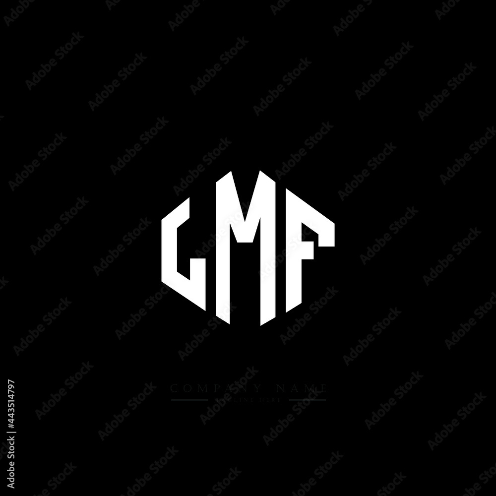LMF letter logo design with polygon shape. LMF polygon logo monogram. LMF cube logo design. LMF hexagon vector logo template white and black colors. LMF monogram, LMF business and real estate logo. 