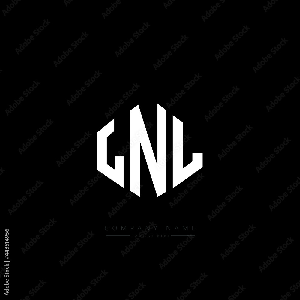 LNL letter logo design with polygon shape. LNL polygon logo monogram. LNL cube logo design. LNL hexagon vector logo template white and black colors. LNL monogram, LNL business and real estate logo. 