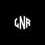 LNR letter logo design with polygon shape. LNR polygon logo monogram. LNR cube logo design. LNR hexagon vector logo template white and black colors. LNR monogram, LNR business and real estate logo. 