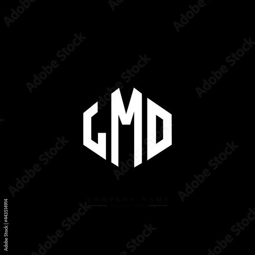 LMO letter logo design with polygon shape. LMO polygon logo monogram. LMO cube logo design. LMO hexagon vector logo template white and black colors. LMO monogram, LMO business and real estate logo. 