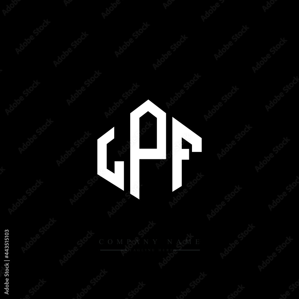 LPF letter logo design with polygon shape. LPF polygon logo monogram. LPF cube logo design. LPF hexagon vector logo template white and black colors. LPF monogram, LPF business and real estate logo. 
